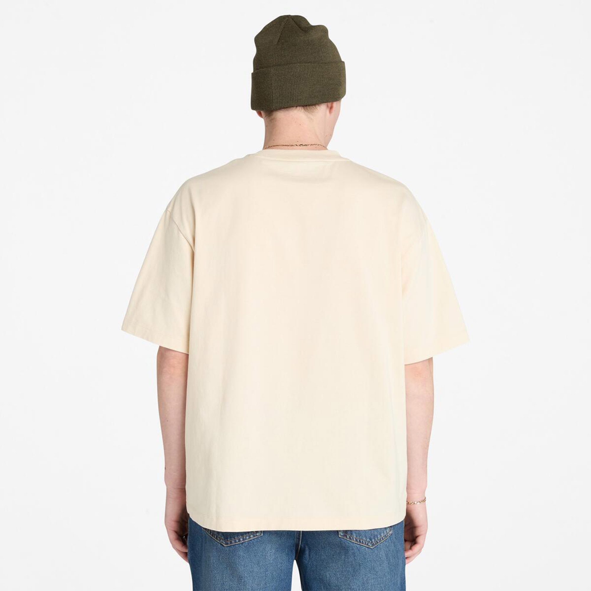 Timberland Hampthomn Tonal Stack Logo Erkek Bej T-Shirt