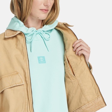  Timberland Strafford Yıkanmış Kanvas Kadın Bej Ceket