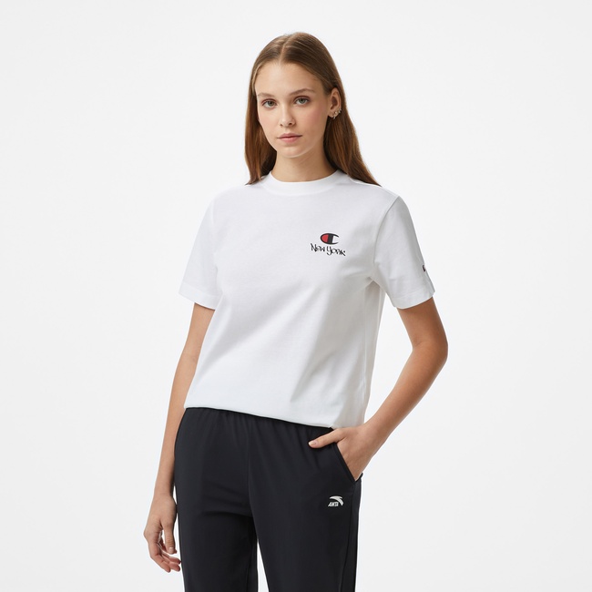  Champion C Table Graphic Kadın Beyaz T-Shirt