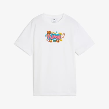  Puma Graphic Leopard Çocuk Beyaz T-Shirt