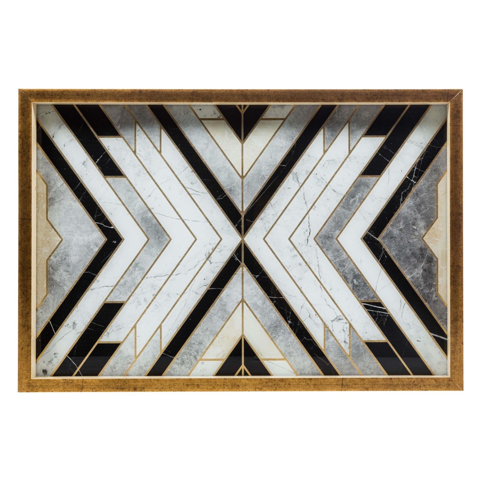 LINE DEKORATİF TEPSİ 31X42CM GOLD