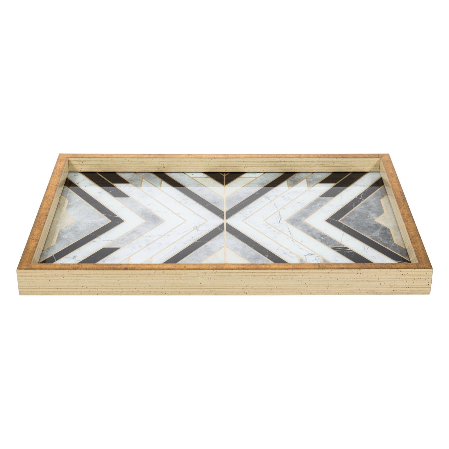  LINE DEKORATİF TEPSİ 31X42CM GOLD