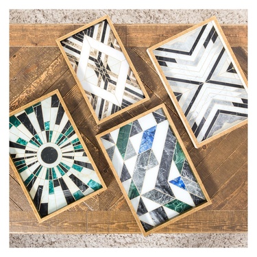  LINE DEKORATİF TEPSİ 25X40CM GOLD