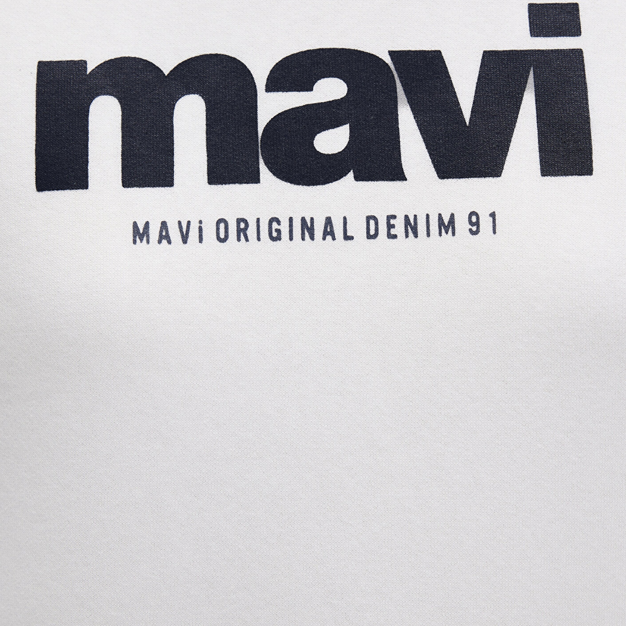 Mavi Mavi Logo Baskılı Kapüşonlu Ekru Sweatshirt 168334-81964
