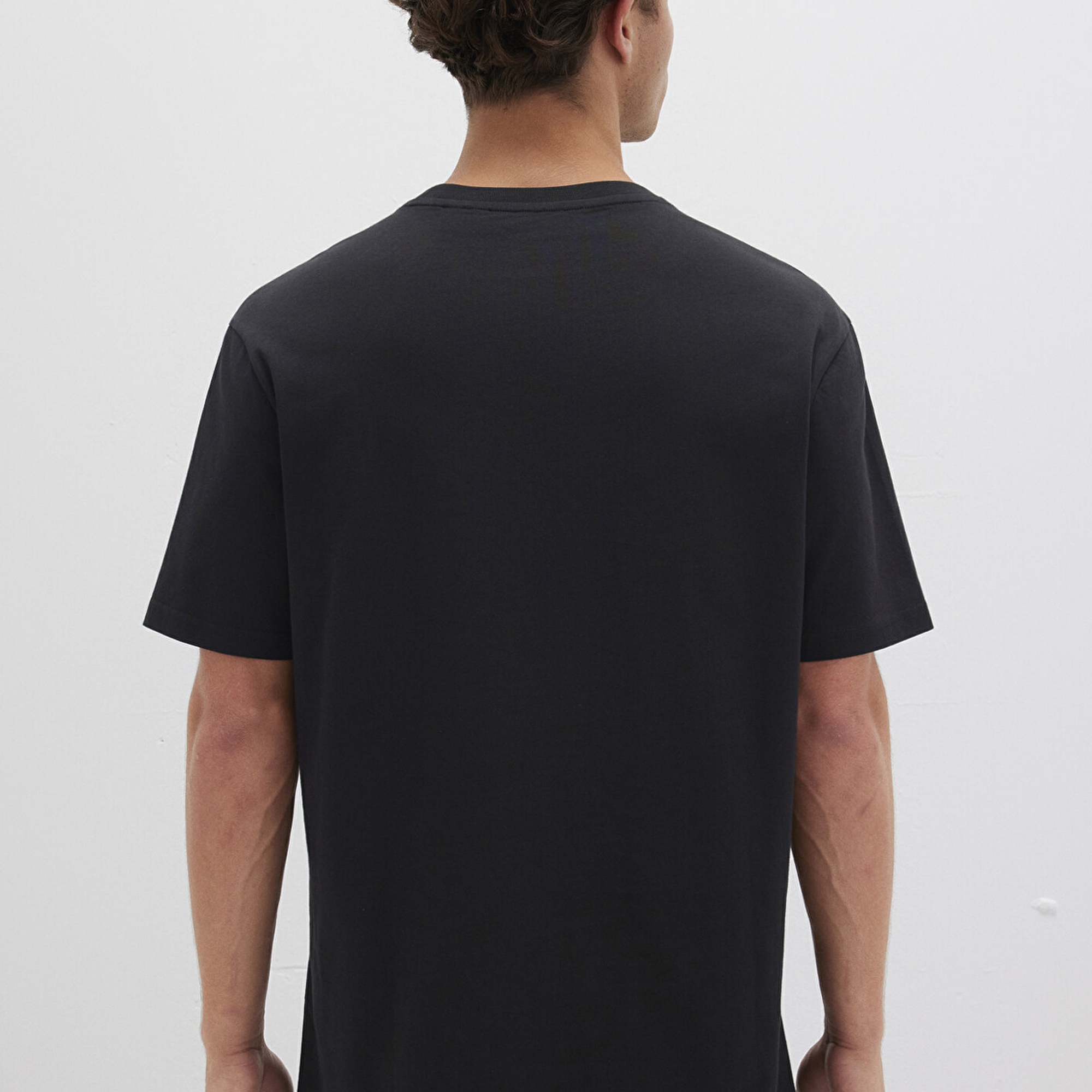 Mavi Batman Baskılı Siyah Tişört Loose Fit / Bol Rahat Kesim 066878-900