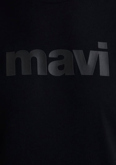  Mavi Mavi Logo Baskılı Siyah Tişört Slim Fit / Dar Kesim 065199-900