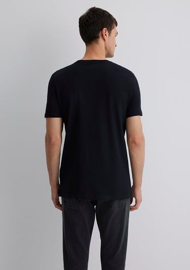  Mavi Mavi Logo Baskılı Siyah Tişört Slim Fit / Dar Kesim 065199-900