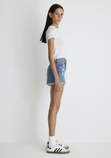  Mavi Rosie 90lar Koyu Mavi Jean Şort 1447433874