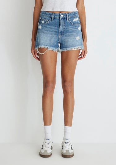  Mavi Rosie 90lar Koyu Mavi Jean Şort 1447433874