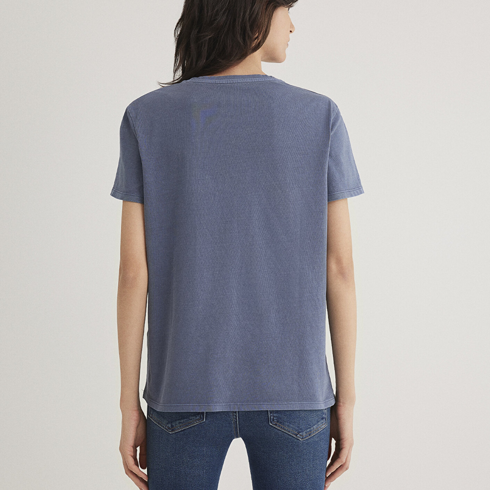 Mavi Kelebek Baskılı Lacivert İstanbul Tişört Regular Fit / Normal Kesim 168571-30233