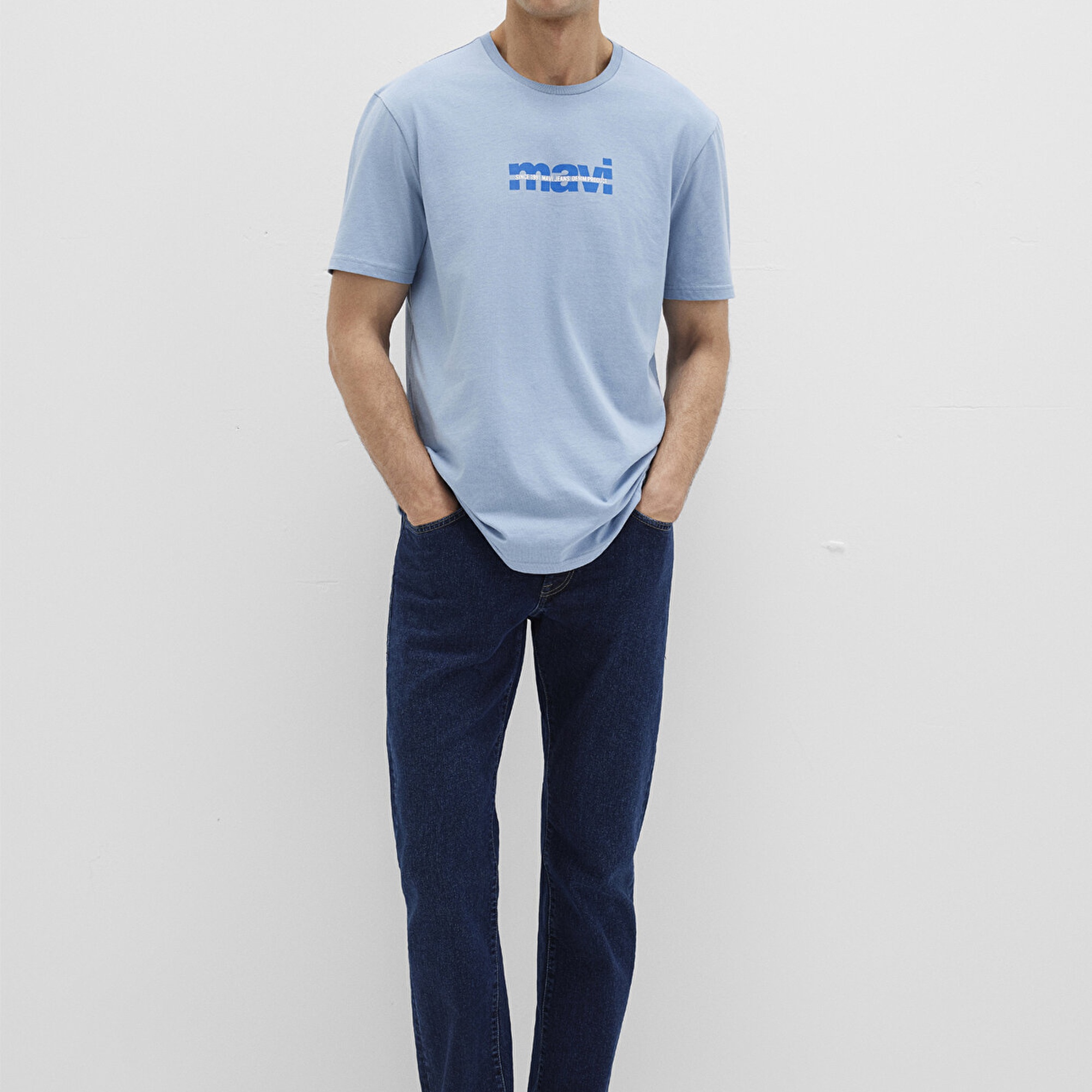 Mavi Mavi Logo Baskılı Mavi Tişört Regular Fit / Normal Kesim 0610943-70731