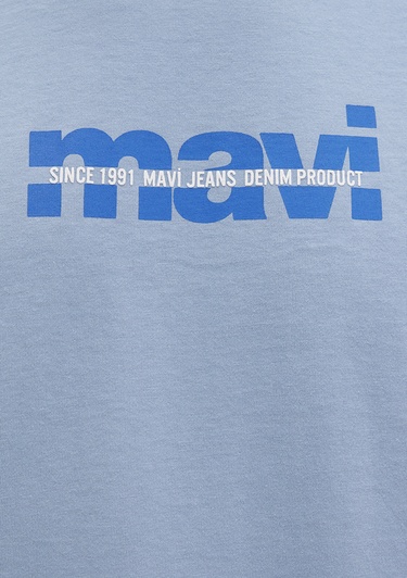  Mavi Mavi Logo Baskılı Mavi Tişört Regular Fit / Normal Kesim 0610943-70731