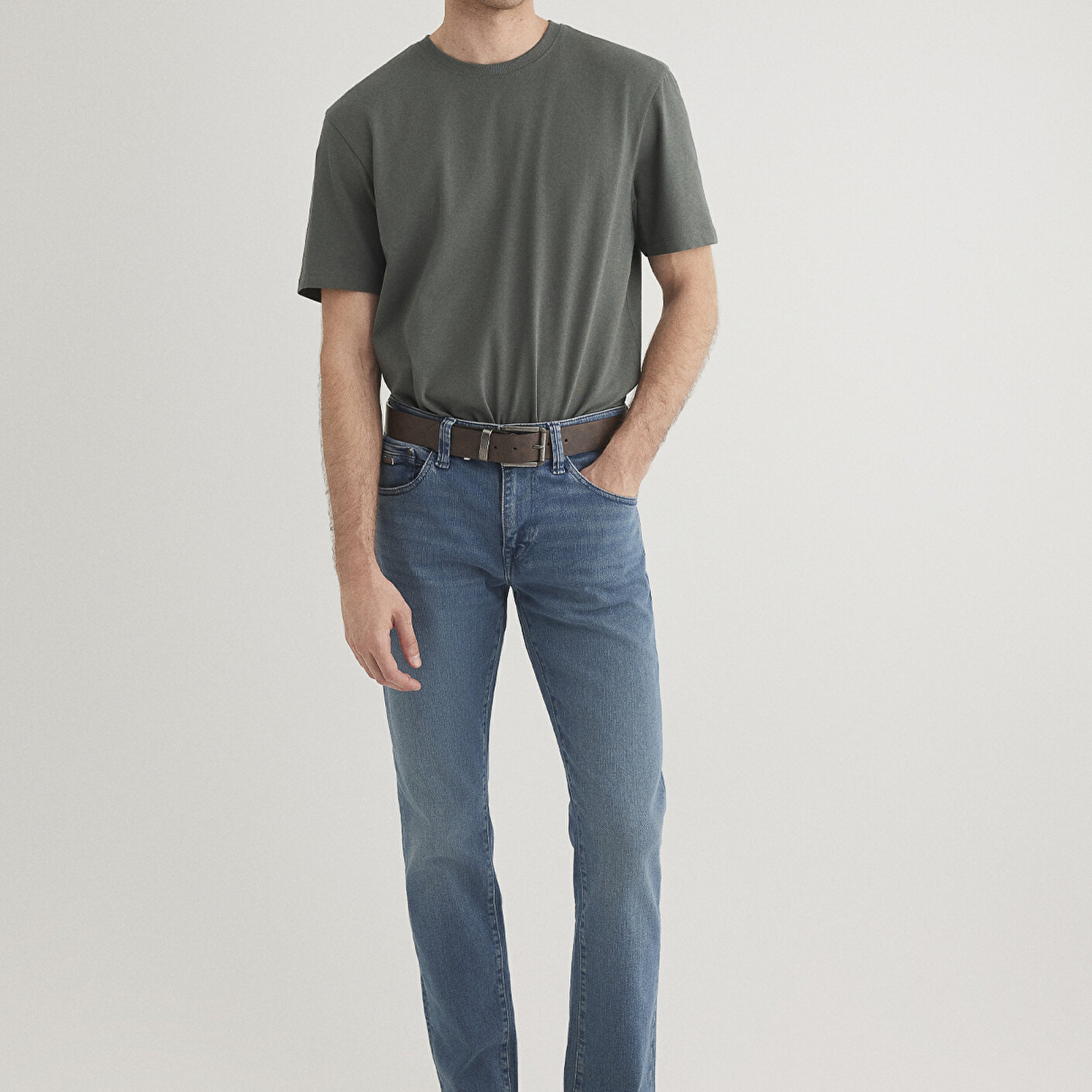 Mavi Stretch Yeşil Basic Tişört Regular Fit / Normal Kesim 0610252-71598