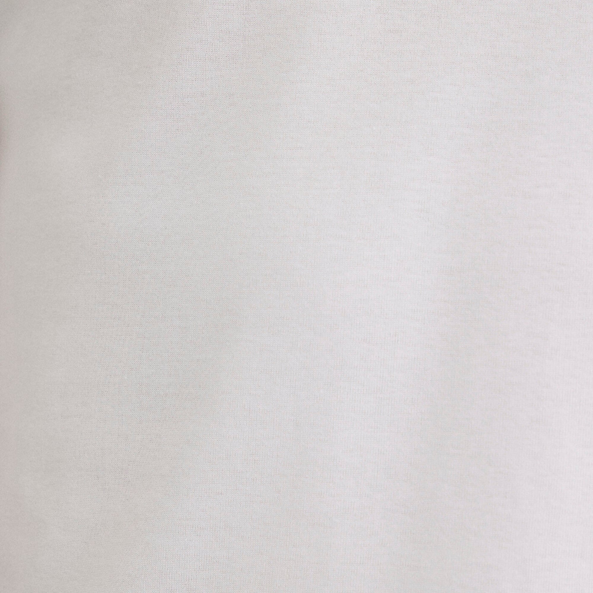 Mavi Ribana Detaylı V Yaka Beyaz Tişört Fitted / Vücuda Oturan Kesim 063748-620