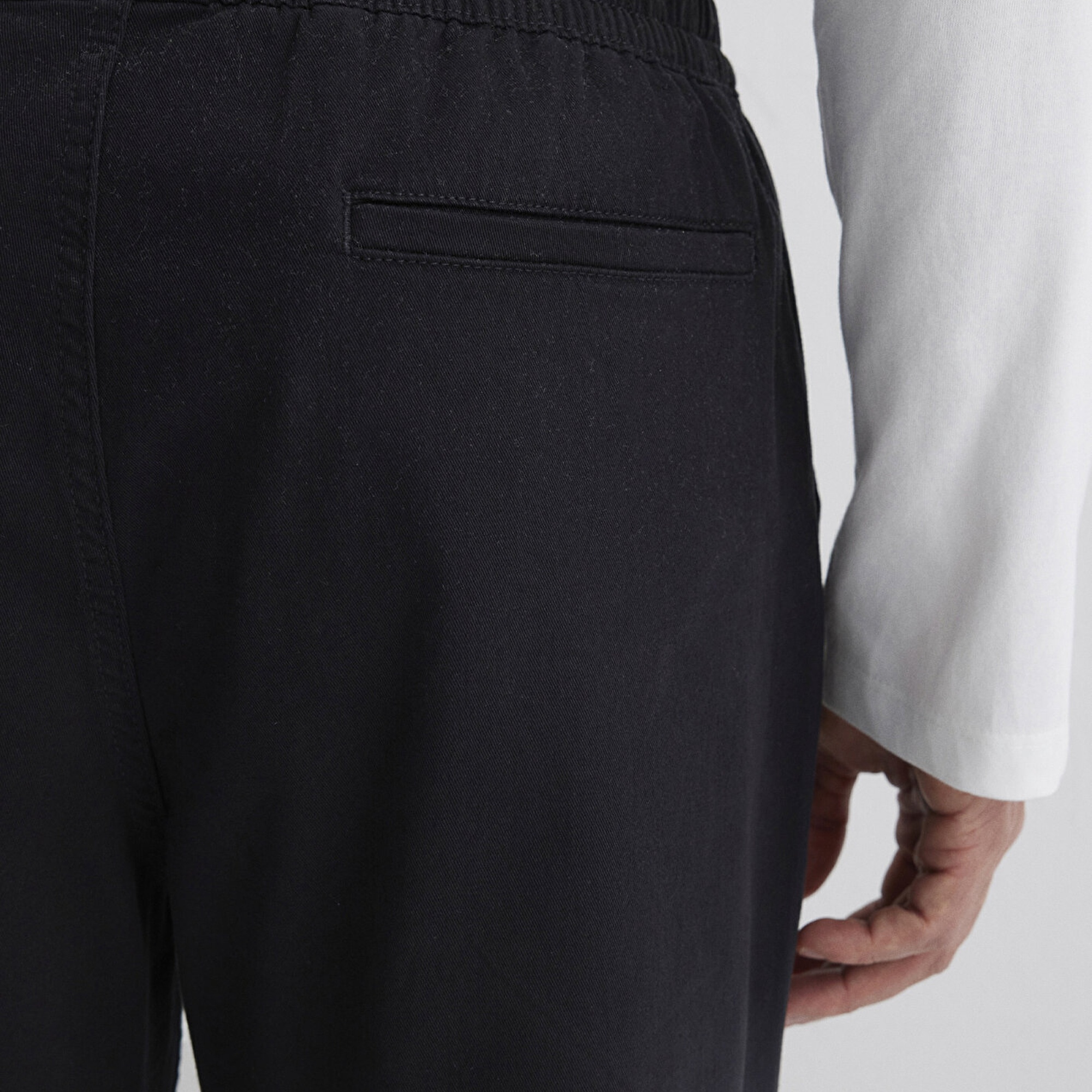 Mavi Beli Lastikli Siyah Jogger Pantolon 000169-34314