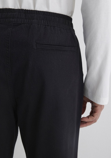  Mavi Beli Lastikli Siyah Jogger Pantolon 000169-34314