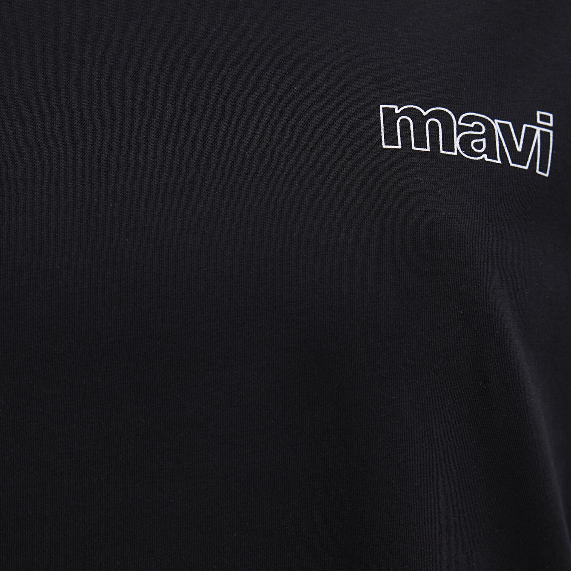 Mavi Mavi Logo Baskılı Siyah Tişört Loose Fit / Bol Rahat Kesim 1611309-900