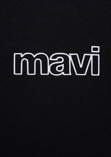  Mavi Mavi Logo Baskılı Siyah İnterlok Tişört Slim Fit / Dar Kesim 0610360-900