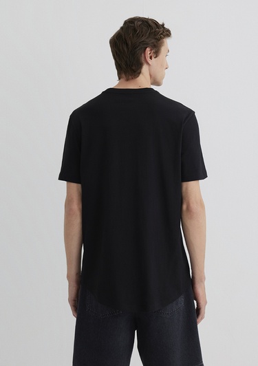  Mavi Siyah Basic Tişört Slim Long Fit / Slim Uzun Kesim 067082-900