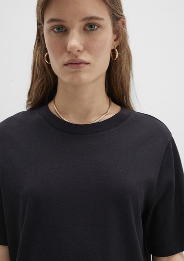  Mavi Bisiklet Yaka Siyah Basic Tişört Regular Fit / Normal Kesim 1600955-900