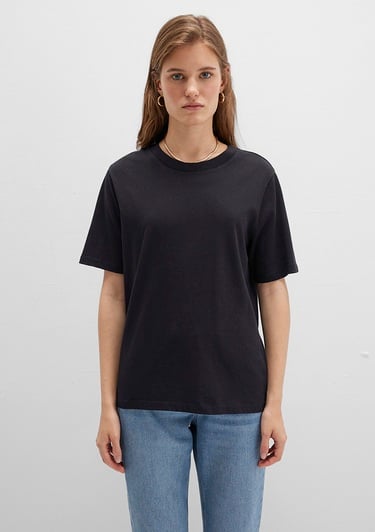  Mavi Bisiklet Yaka Siyah Basic Tişört Regular Fit / Normal Kesim 1600955-900