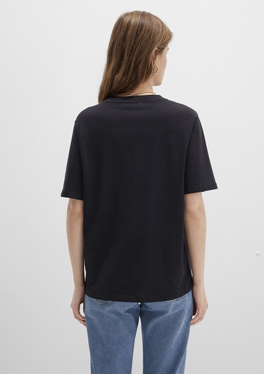  Mavi Bisiklet Yaka Siyah Basic Tişört Regular Fit / Normal Kesim 1600955-900