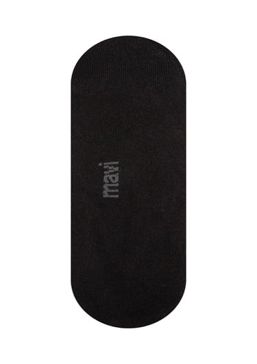  Mavi Bant Detaylı Siyah Babet Çorabı 198255-900