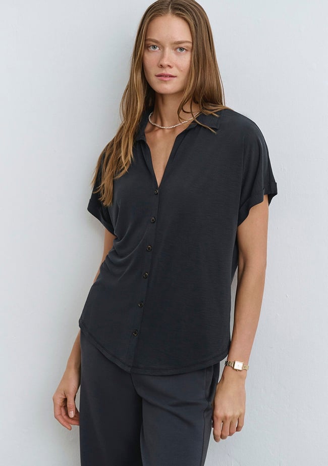  Mavi Lux Touch TENCEL TM Antrasit Modal Gömlek Regular Fit / Normal Kesim 168081-900