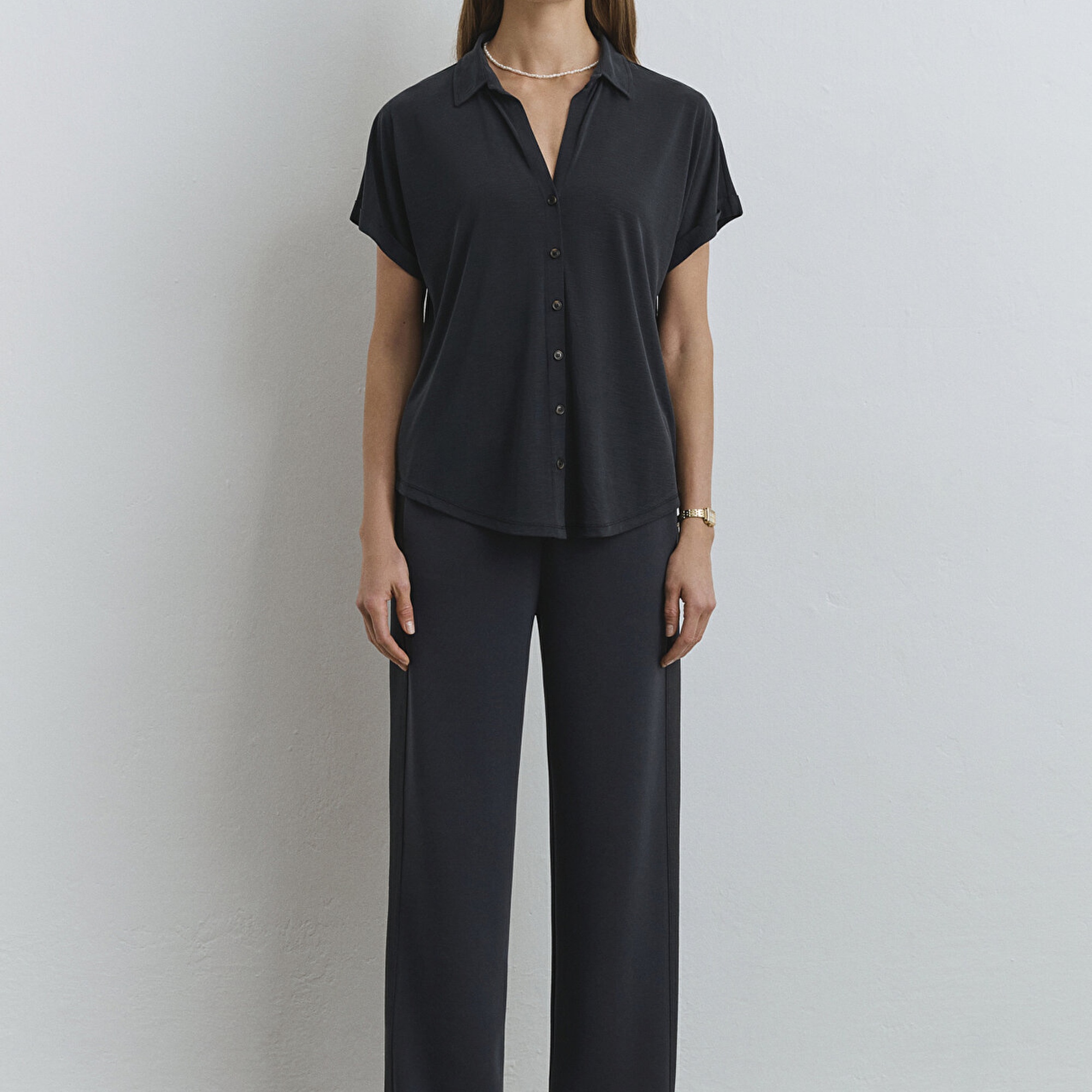 Mavi Lux Touch TENCEL TM Antrasit Modal Gömlek Regular Fit / Normal Kesim 168081-900