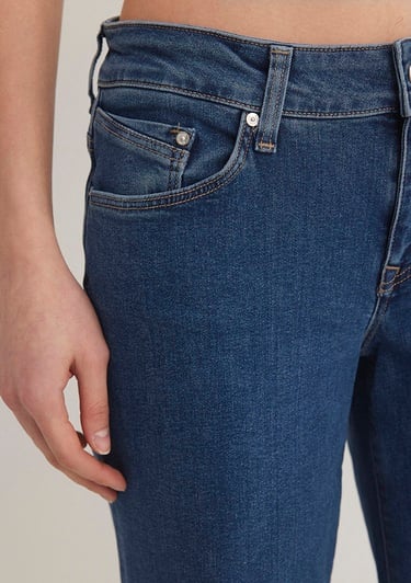  Mavi Deli Dolu Casual Koyu Mavi Jean Pantolon 1010435597