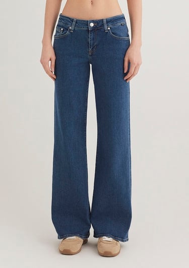  Mavi Deli Dolu Casual Koyu Mavi Jean Pantolon 1010435597