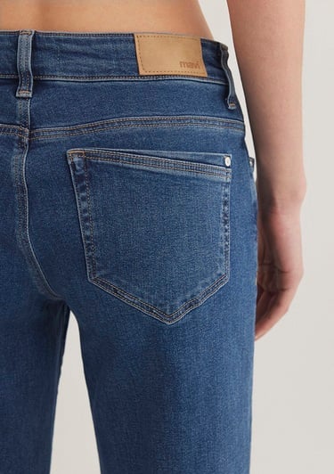  Mavi Deli Dolu Casual Koyu Mavi Jean Pantolon 1010435597