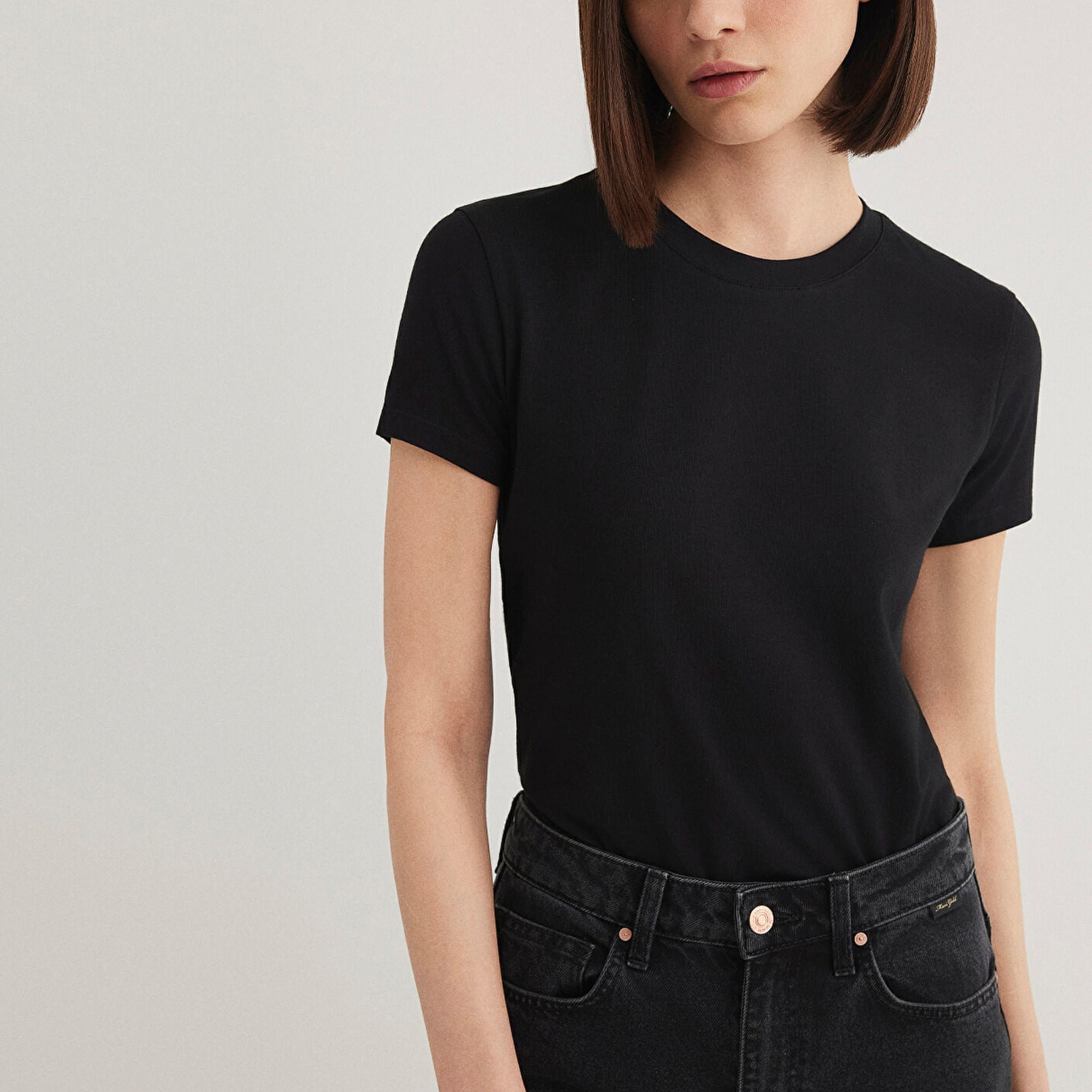 Mavi Stretch Siyah Basic Tişört Fitted / Vücuda Oturan Kesim 162767-900