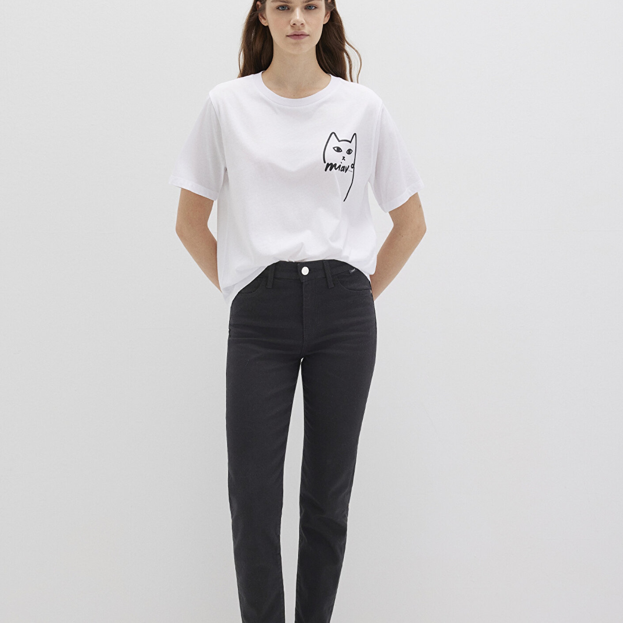 Mavi Kedi Baskılı İstanbul Tişört Regular Fit / Normal Kesim 1610225-620