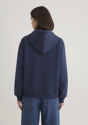  Mavi Kapüşonlu Lacivert Basic Sweatshirt 167299-70488