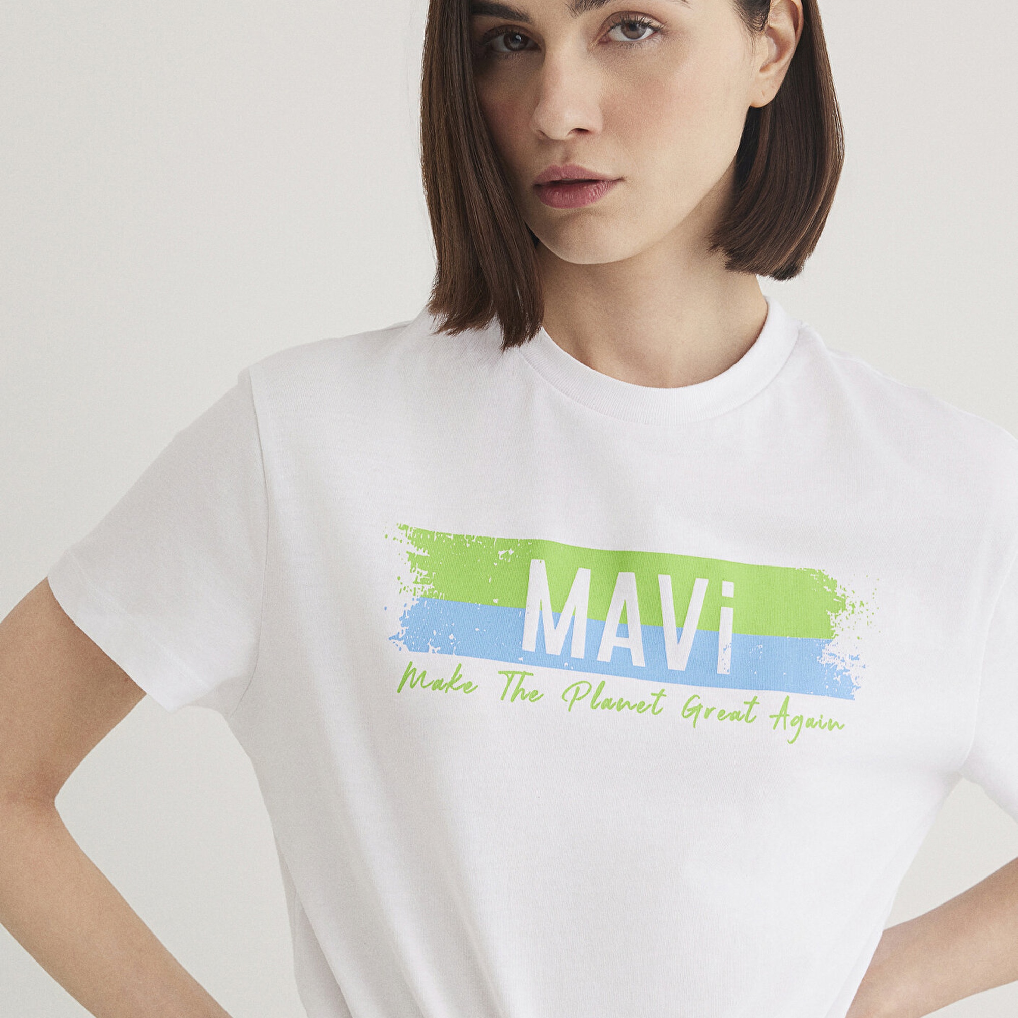 Mavi Make The Planet Great Again Baskılı Tişört Regular Fit / Normal Kesim 168752-620