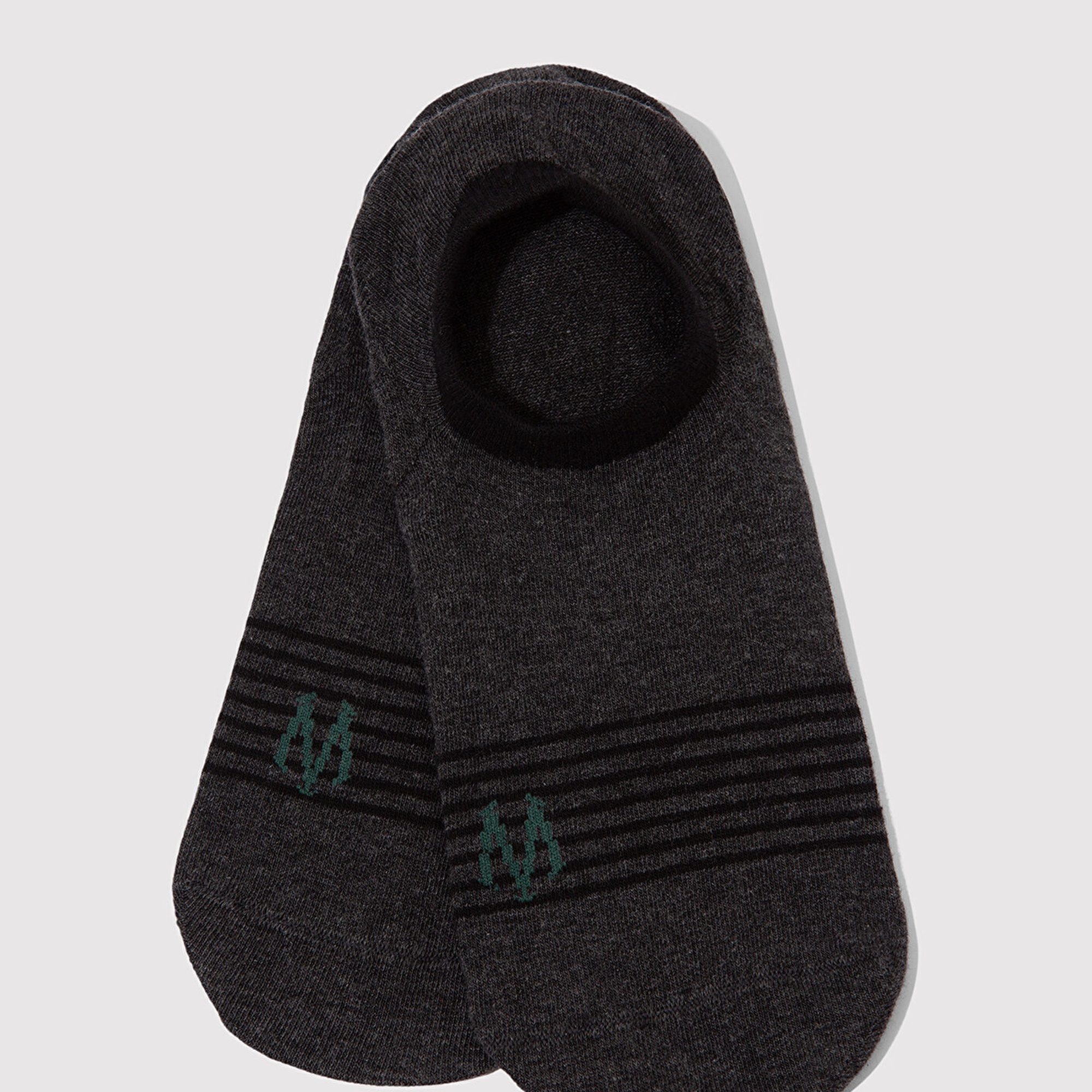 Mavi Çizgili Antrasit Patik Çorap 091994-29728