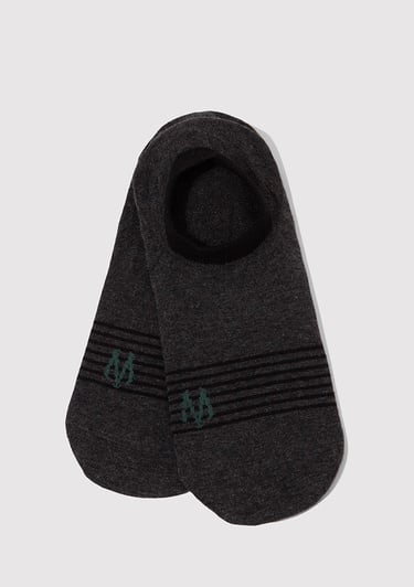  Mavi Çizgili Antrasit Patik Çorap 091994-29728