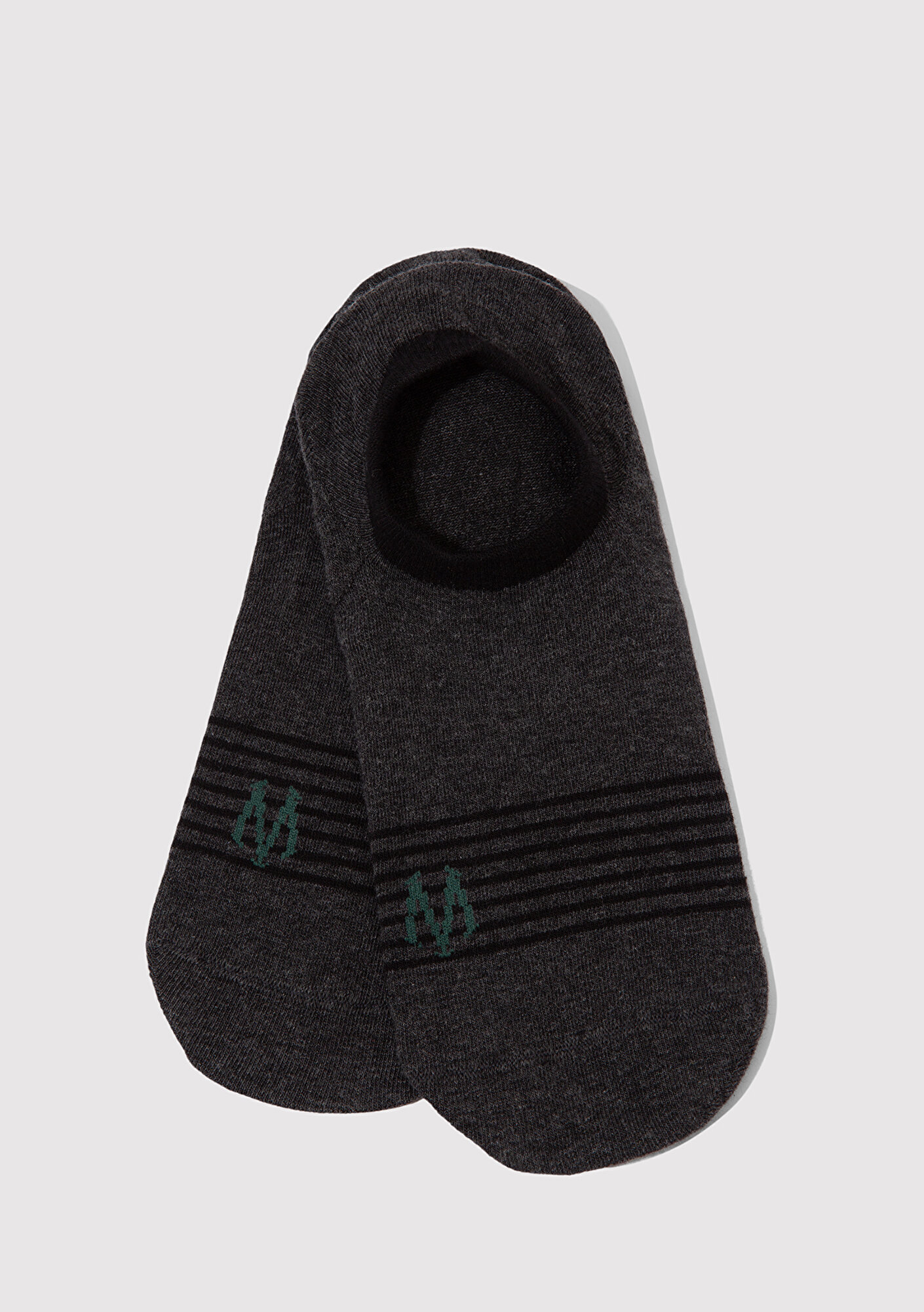  Mavi Çizgili Antrasit Patik Çorap 091994-29728