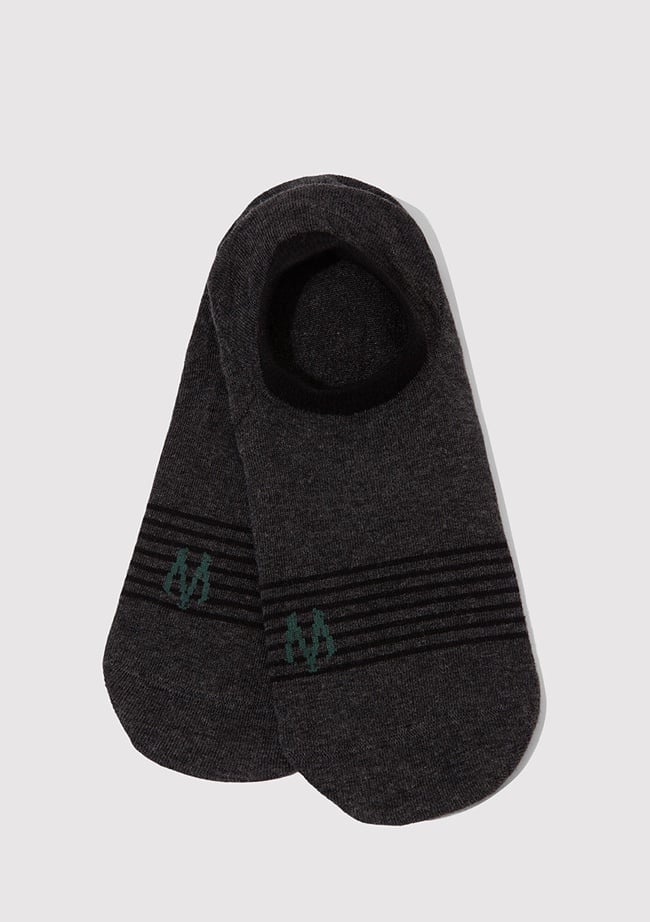  Mavi Çizgili Antrasit Patik Çorap 091994-29728