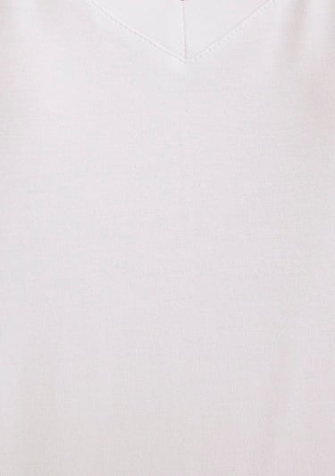  Mavi V Yaka Beyaz Basic Viskoz Tişört Regular Fit / Normal Kesim 167714-620