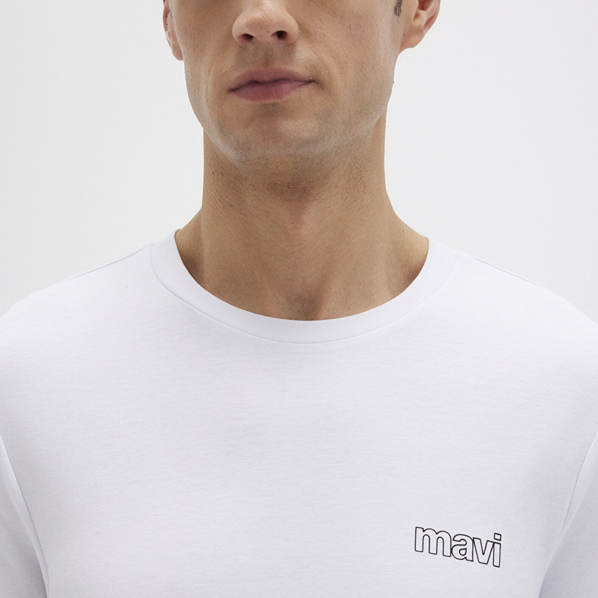 Mavi Mavi Logo Baskılı Beyaz Tişört Slim Fit / Dar Kesim 0610360-620