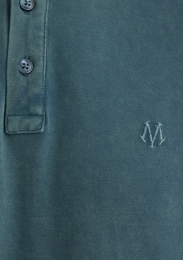  Mavi Renkli Şerit Detaylı Yeşil Polo Tişört Slim Fit / Dar Kesim 065920-30708
