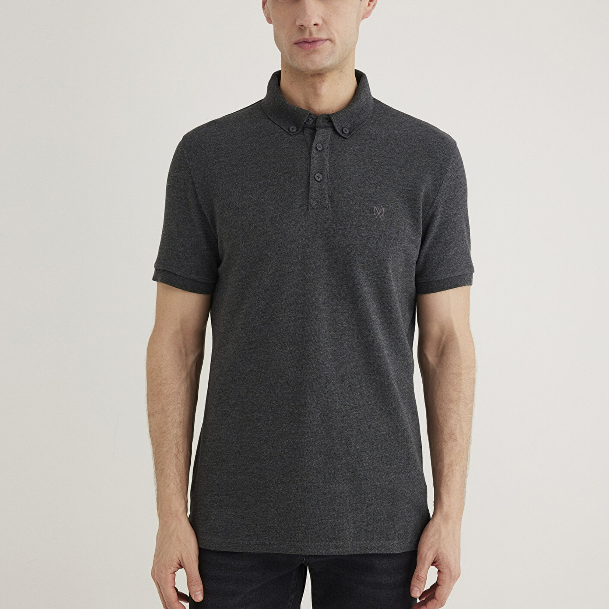 Mavi Antrasit Polo Tişört Slim Fit / Dar Kesim 063247-28392