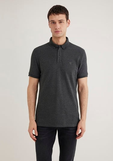  Mavi Antrasit Polo Tişört Slim Fit / Dar Kesim 063247-28392