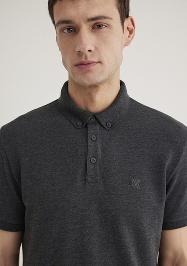 Mavi Antrasit Polo Tişört Slim Fit / Dar Kesim 063247-28392