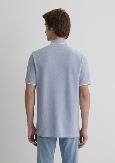  Mavi Şerit Detaylı Mavi Polo Tişört Slim Fit / Dar Kesim 065900-30715
