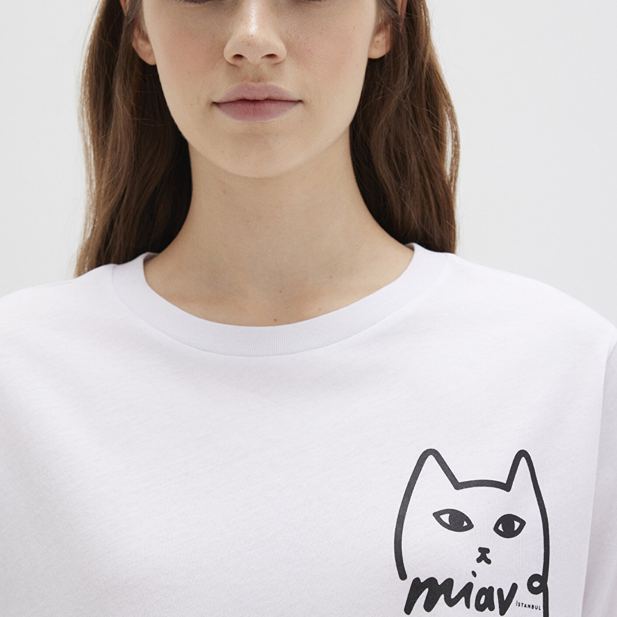 Mavi Kedi Baskılı İstanbul Tişört Regular Fit / Normal Kesim 1610225-620