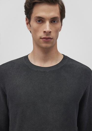  Mavi Bisiklet Yaka Antrasit Basic Kazak Slim Fit / Dar Kesim 070803-34314