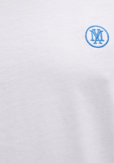  Mavi Mavi Logo İşlemeli Beyaz Basic Tişört Loose Fit / Bol Rahat Kesim 067074-620
